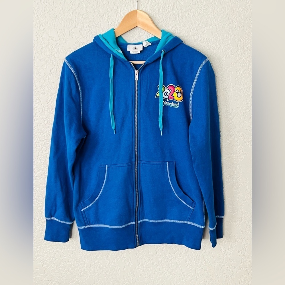 Disney parks Disneyland Blue Zip-Up Hoodie 2020 sweatshirt jacket size small